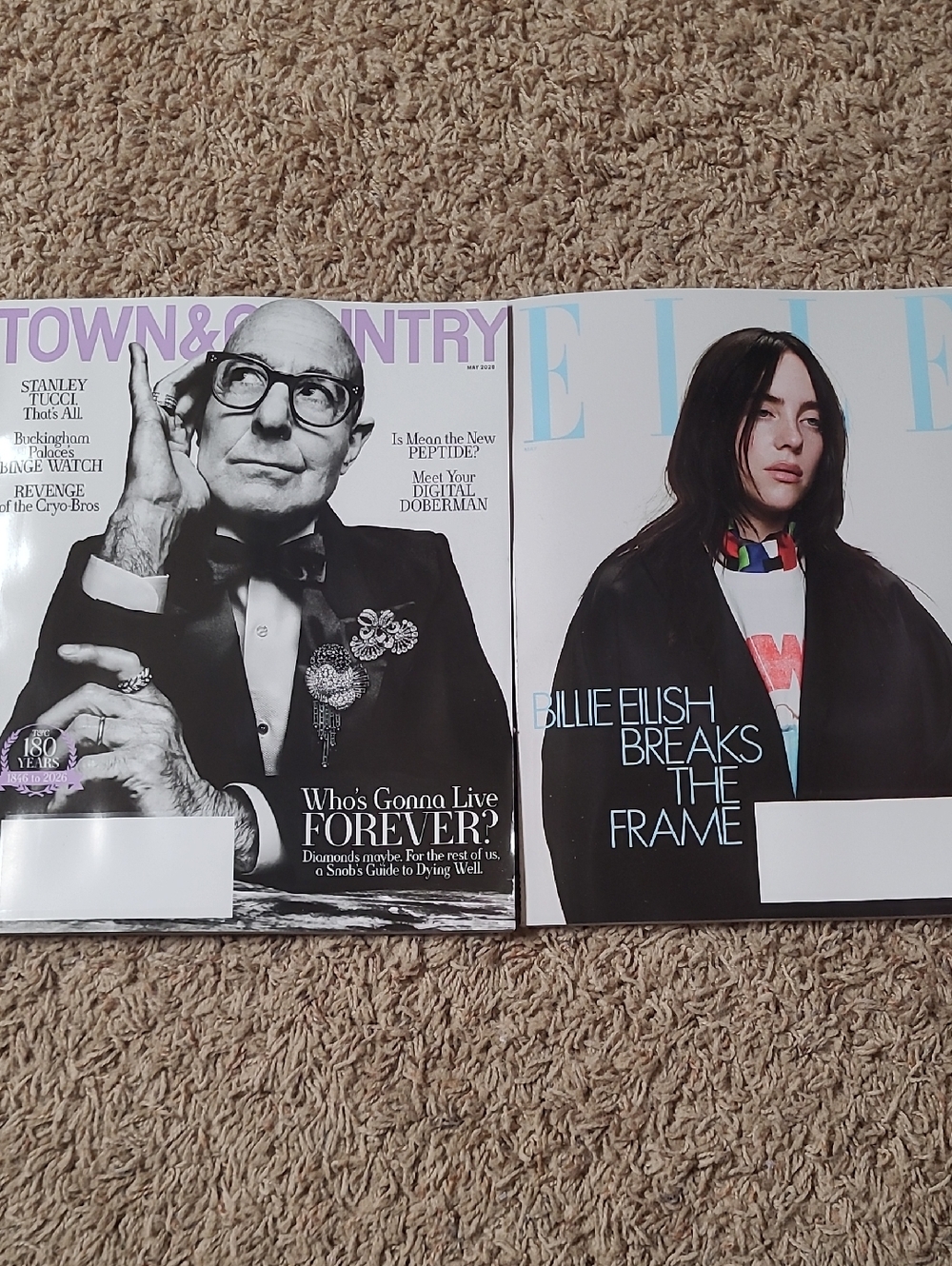 Elle Magazine Cover Featuring Billie Eilish And Town & Country May 2026